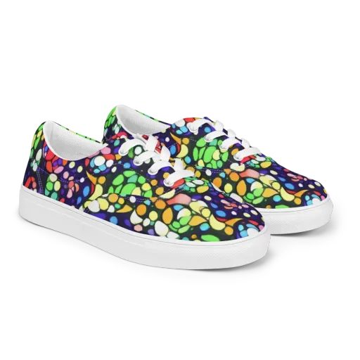 Bubble Fantasia on a Men's Lace-Up Canvas Shoes