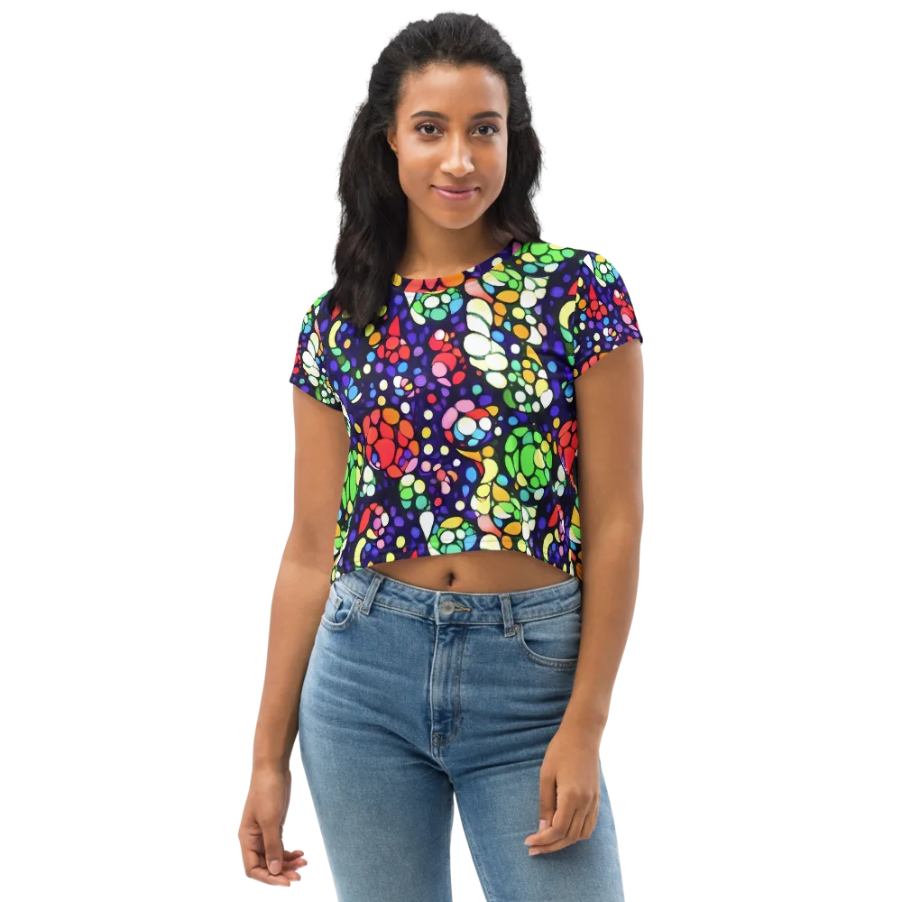 Bubble Fantasia on Crop Tee — Front
