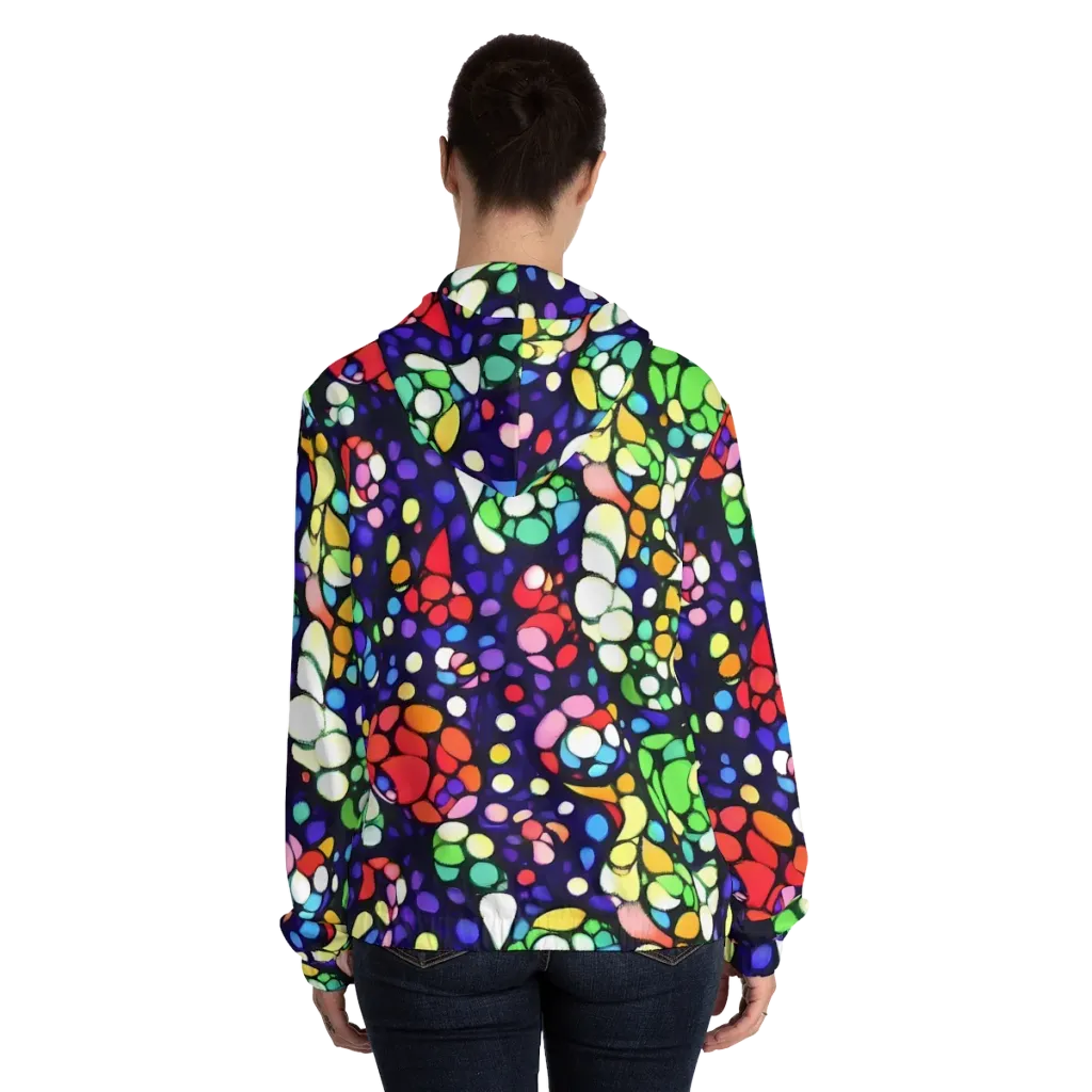 Bubble Fantasia on Women's Full-Zip Hoodie — Back On Person