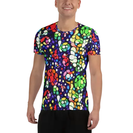 Bubble Fantasia on a Men's Athletic T-Shirt