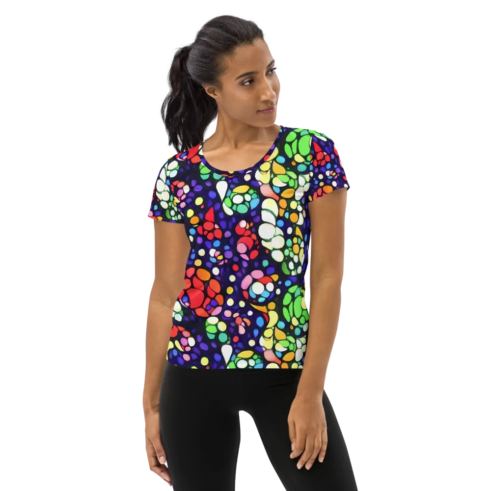 Bubble Fantasia on Women's Athletic T-Shirt — Front