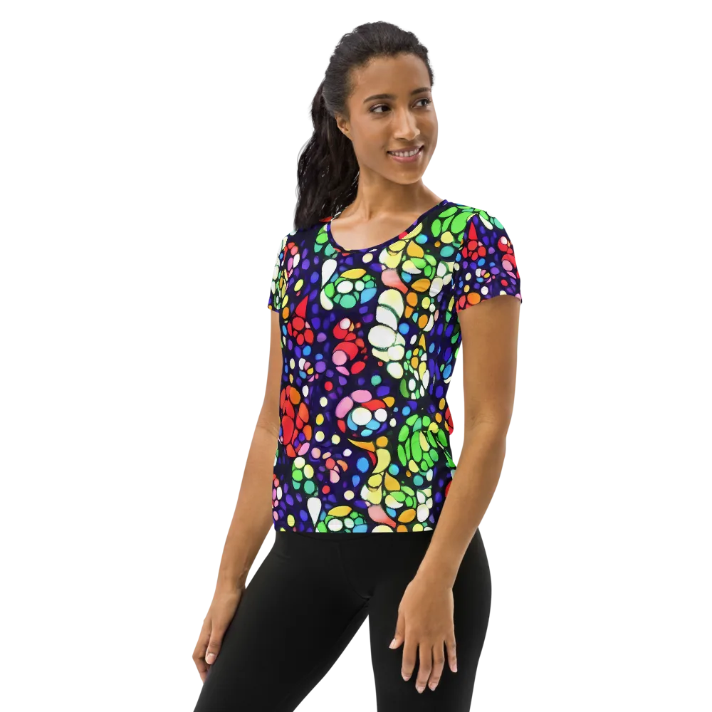 Bubble Fantasia on Women's Athletic T-Shirt — Left