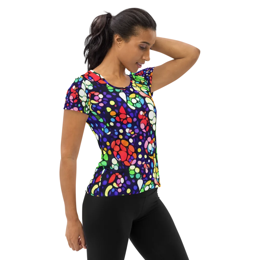 Bubble Fantasia on Women's Athletic T-Shirt — Right