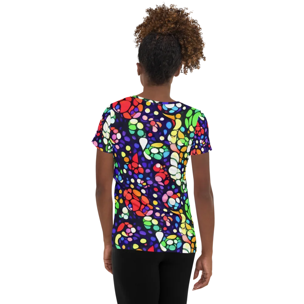 Bubble Fantasia on Women's Athletic T-Shirt — Back