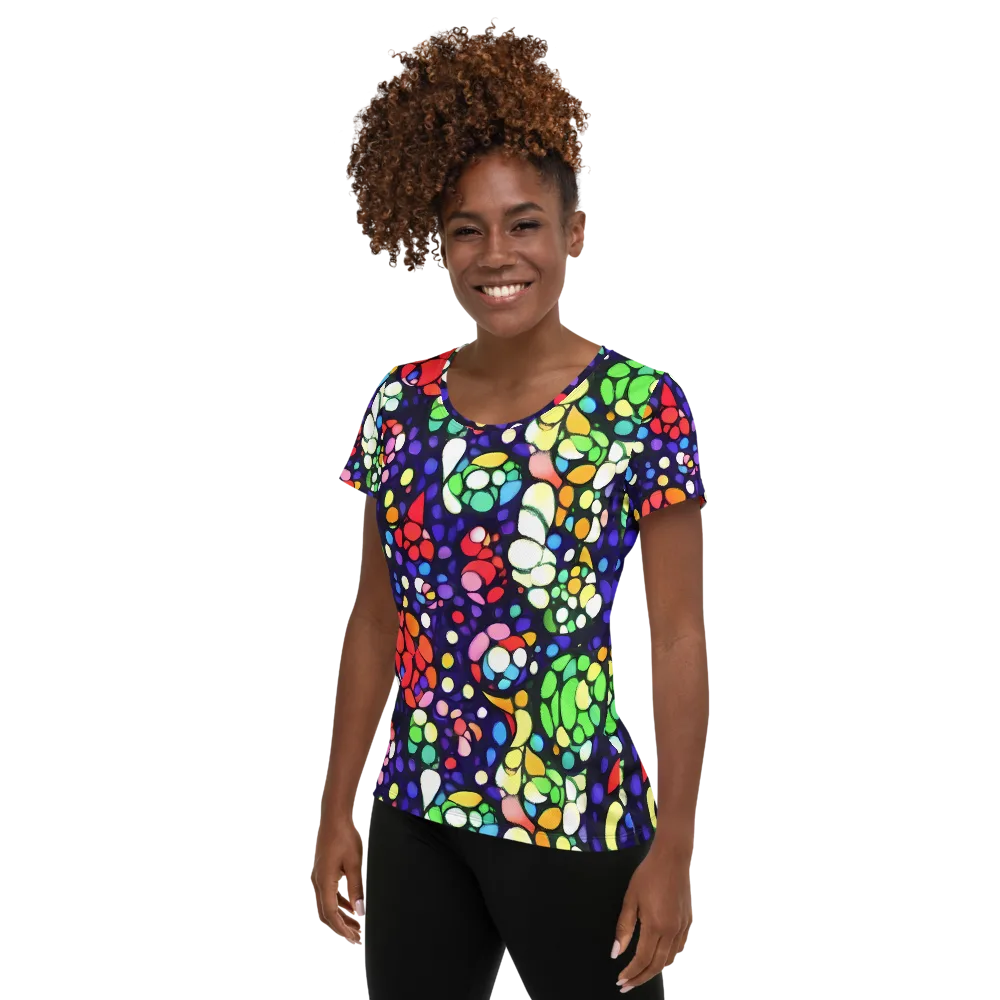 Bubble Fantasia on Women's Athletic T-Shirt — Left