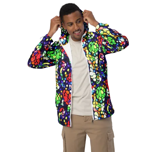 Bubble Fantasia on a Men's Windbreaker