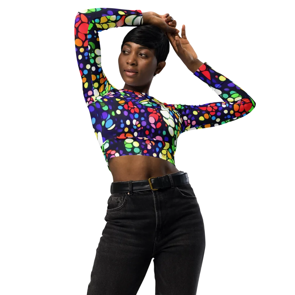 Bubble Fantasia on Long Sleeve Crop Top — Front