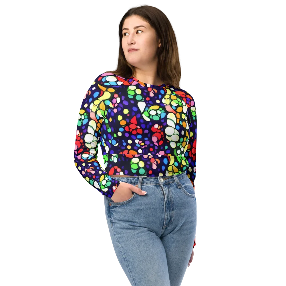Bubble Fantasia on Long Sleeve Crop Top — Front