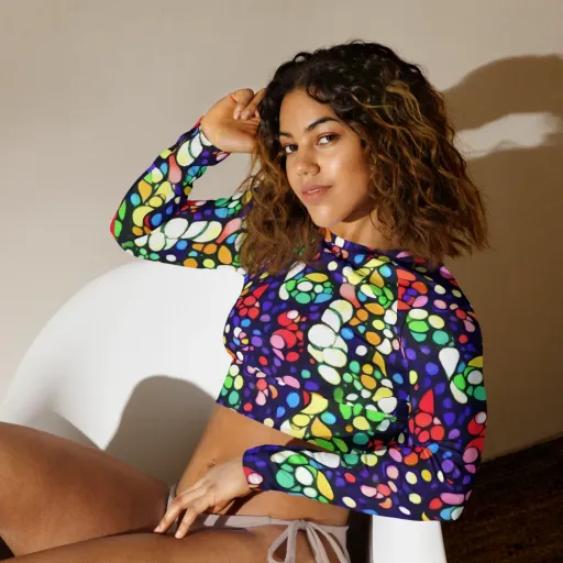Bubble Fantasia on a Long Sleeve Crop Top