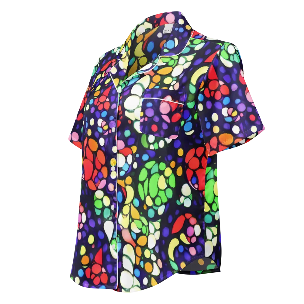 Bubble Fantasia on Women's Short Sleeve Pajama Top — Left Front