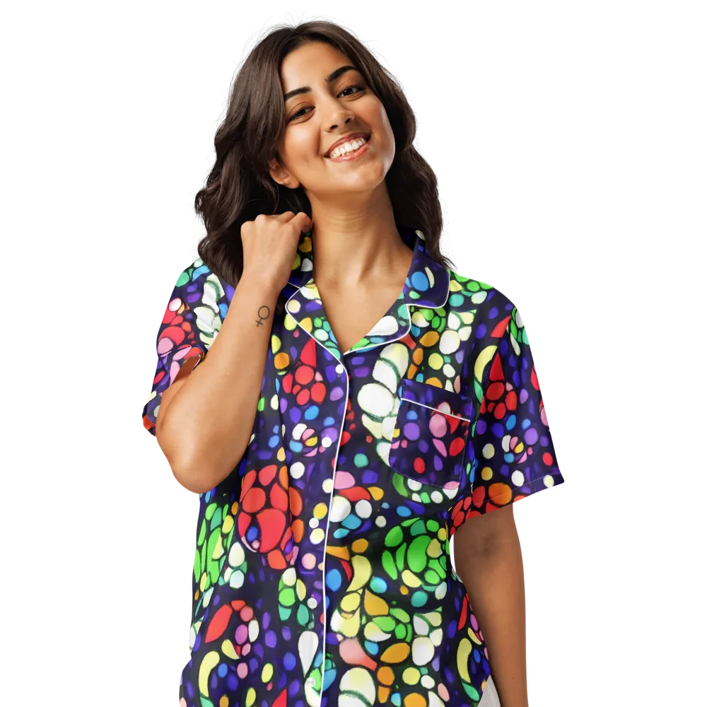 Bubble Fantasia on Women's Short Sleeve Pajama Top — Front