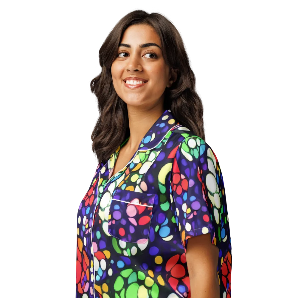 Bubble Fantasia on Women's Short Sleeve Pajama Top — Left Front