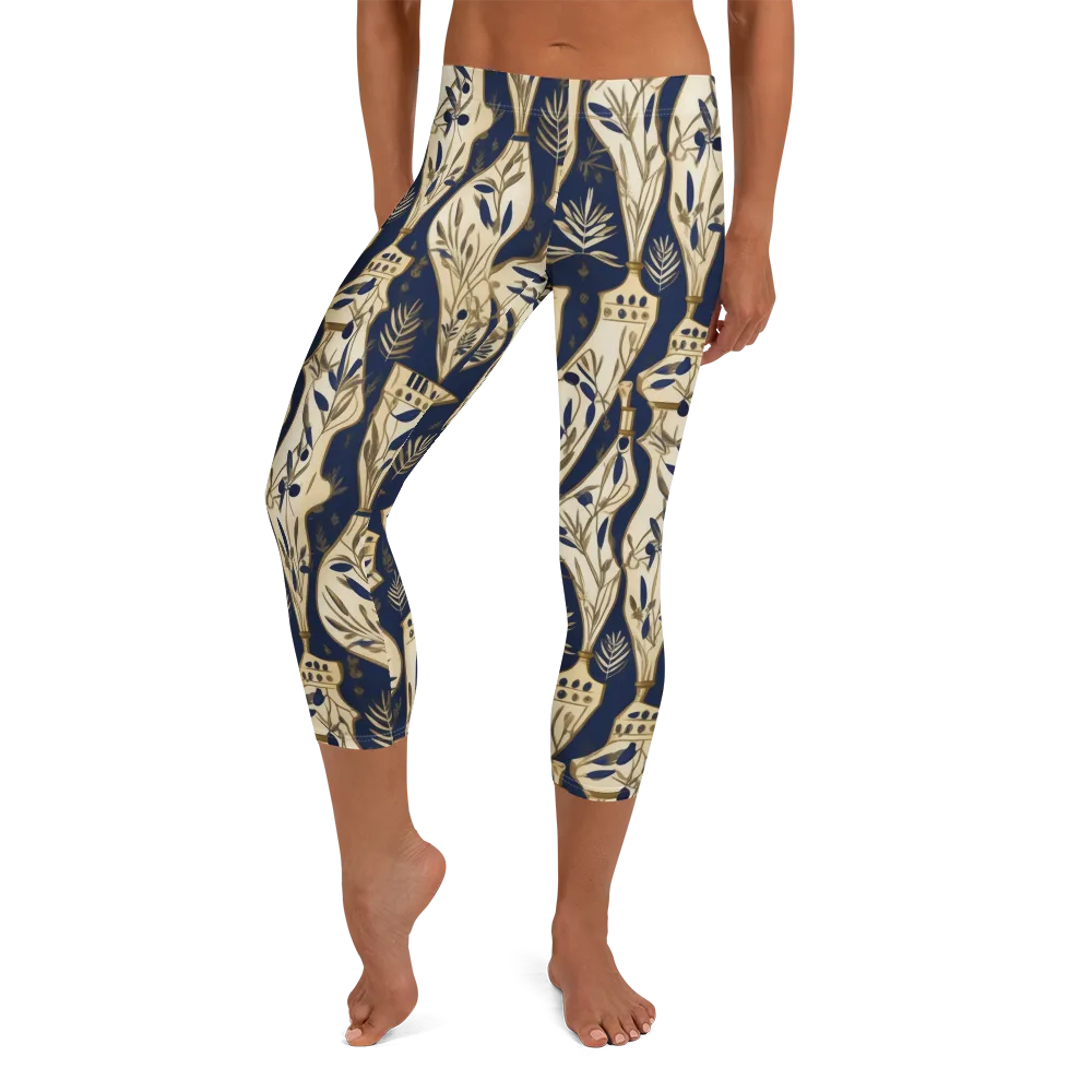 Navy Apothecary on Capri Leggings — Front