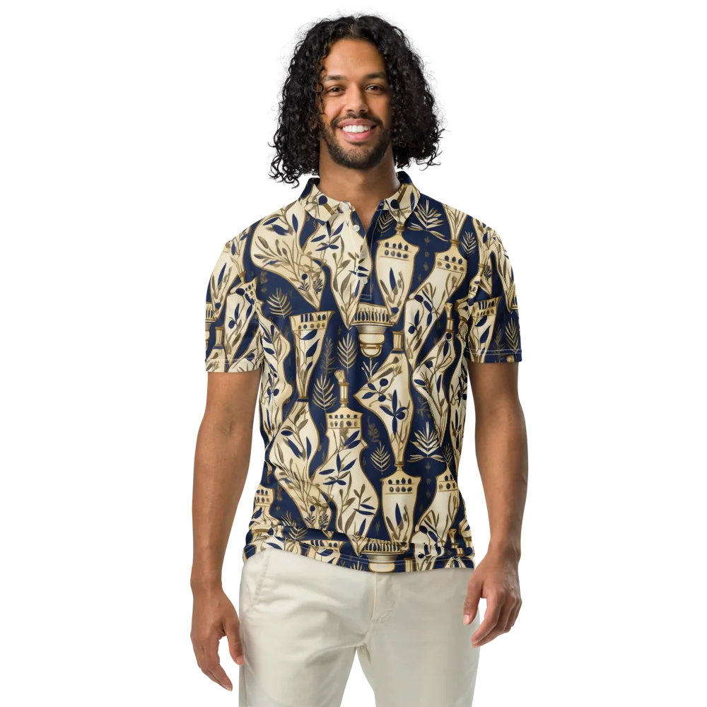 Navy Apothecary on Men's Slim Fit Polo Shirt — Front
