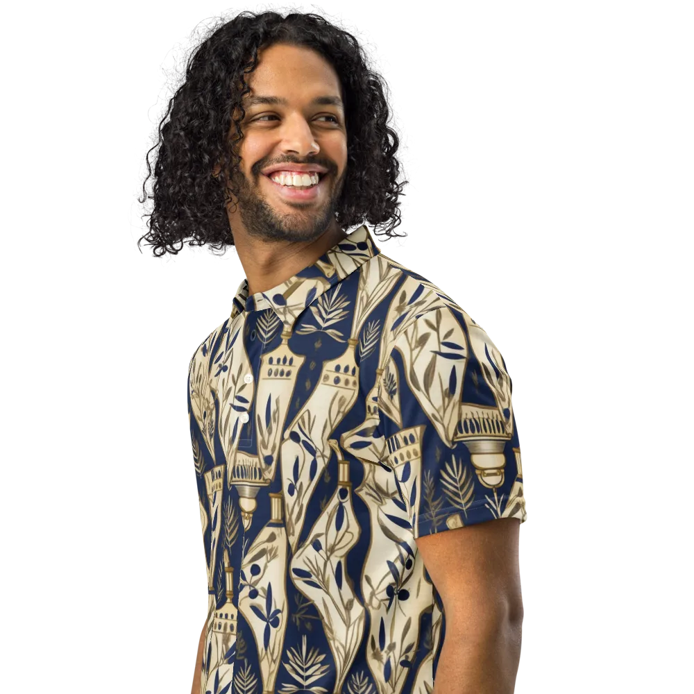 Navy Apothecary on Men's Slim Fit Polo Shirt — Left Front