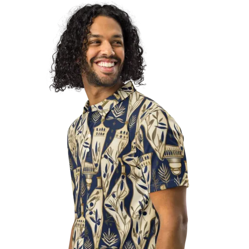 Navy Apothecary on a Men's Slim Fit Polo Shirt