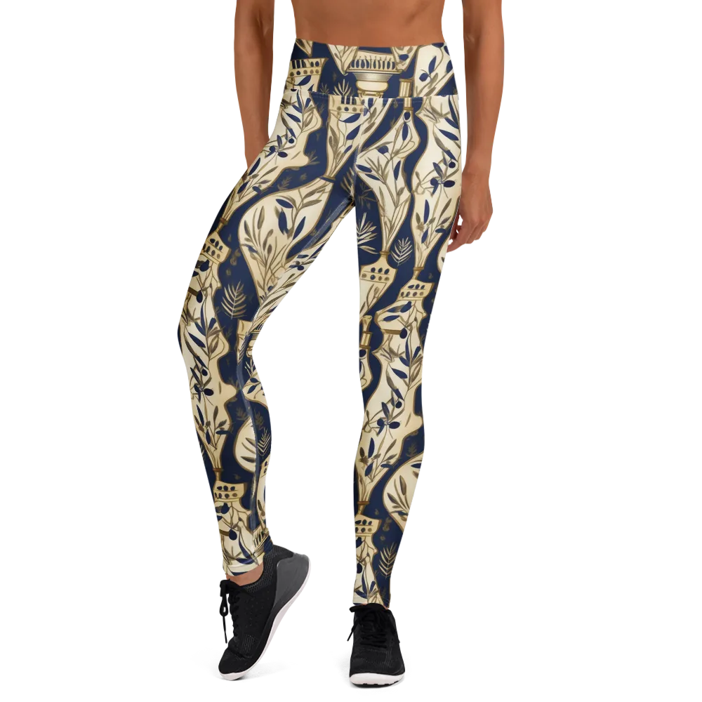 Navy Apothecary on Yoga Leggings — Front
