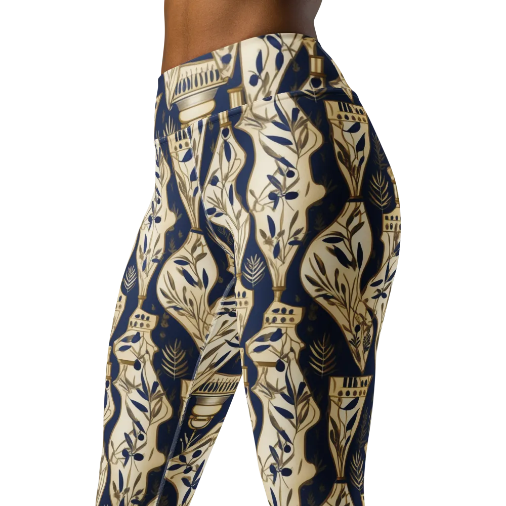 Navy Apothecary on Yoga Leggings — Left Front