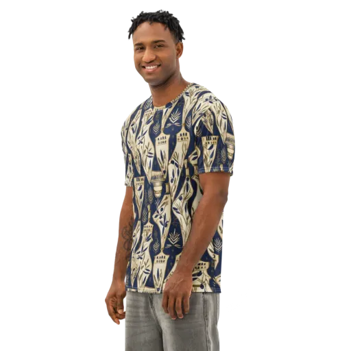 Navy Apothecary on a Men's Cotton Crew Neck T-Shirt