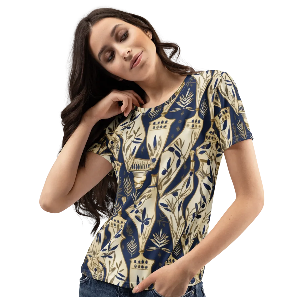 Navy Apothecary on Women's Crew Neck T-Shirt — Left Front