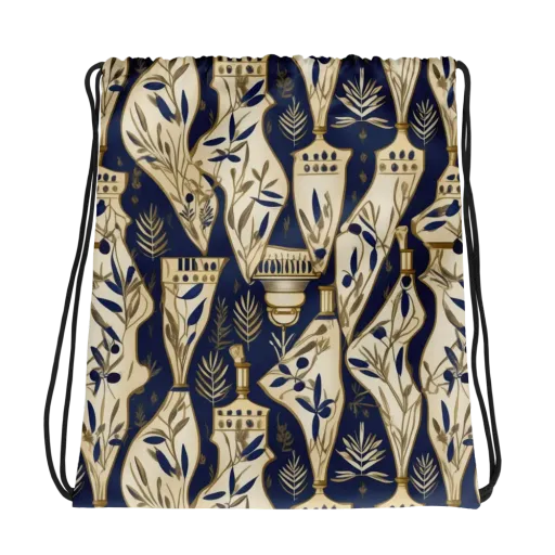 Navy Apothecary on a Drawstring Bag