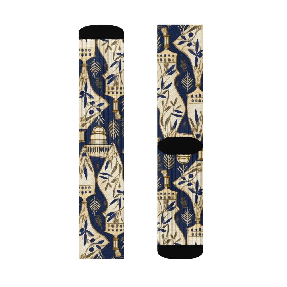 Navy Apothecary on Socks — Right Sock