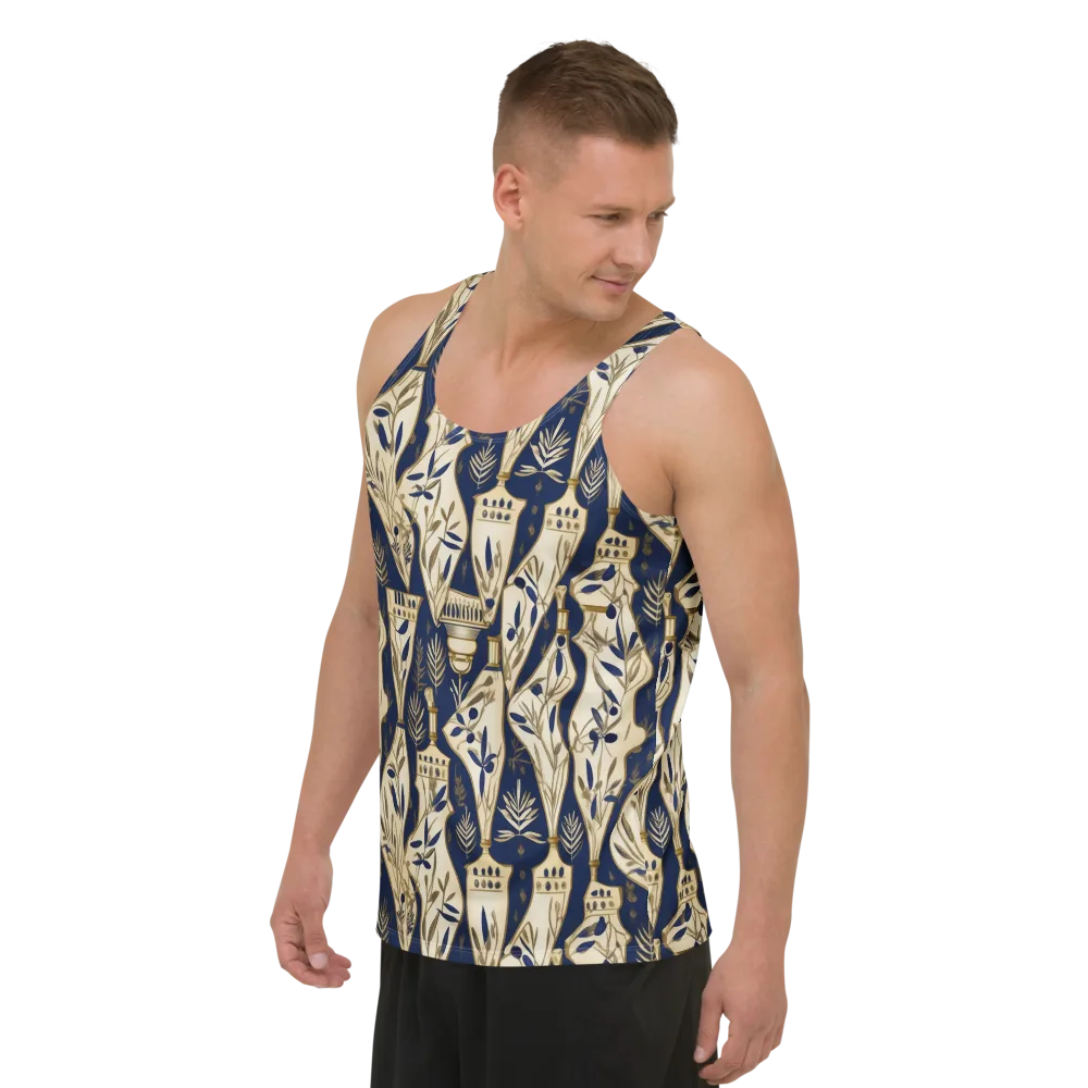 Navy Apothecary on Men's Tank Top — Left Front