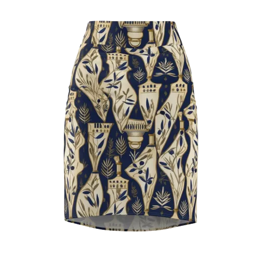 Navy Apothecary on a Pencil Skirt
