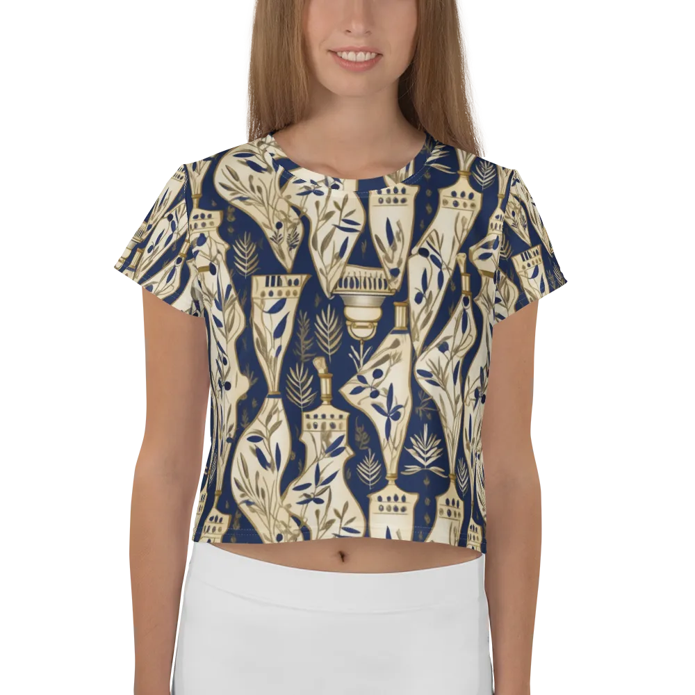 Navy Apothecary on Crop Tee — Front