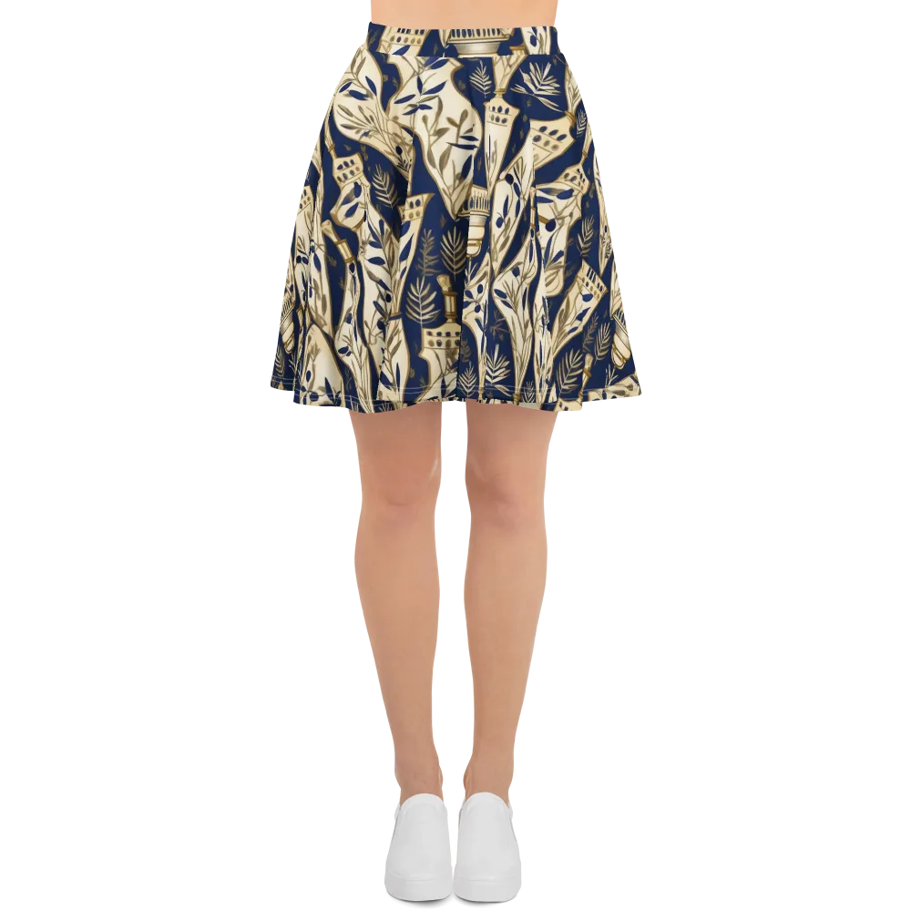 Navy Apothecary on Skater Skirt — Front