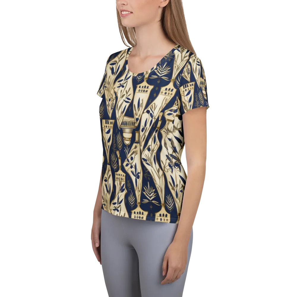 Navy Apothecary on Women's Athletic T-Shirt — Left