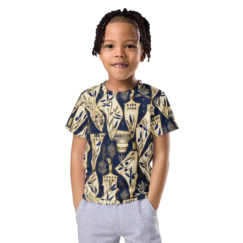 Navy Apothecary on Kids Crew Neck T-Shirt — Front