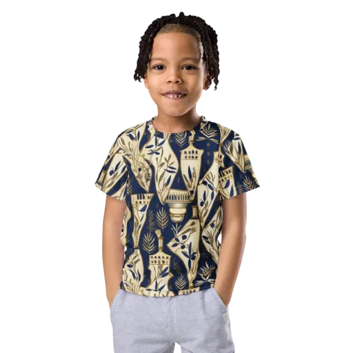 Navy Apothecary on a Kids Crew Neck T-Shirt