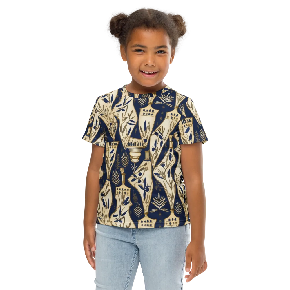Navy Apothecary on Kids Crew Neck T-Shirt — Front