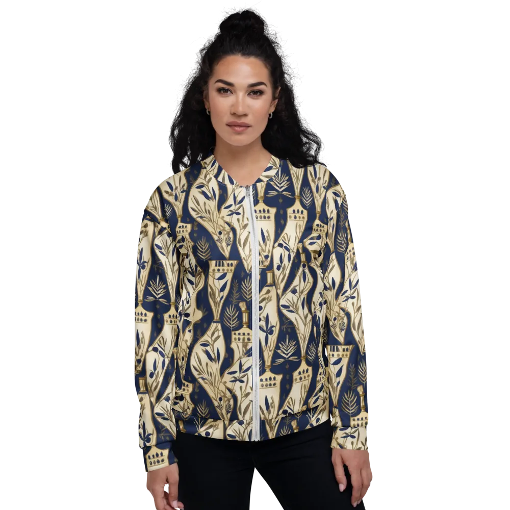 Navy Apothecary on Bomber Jacket — Front