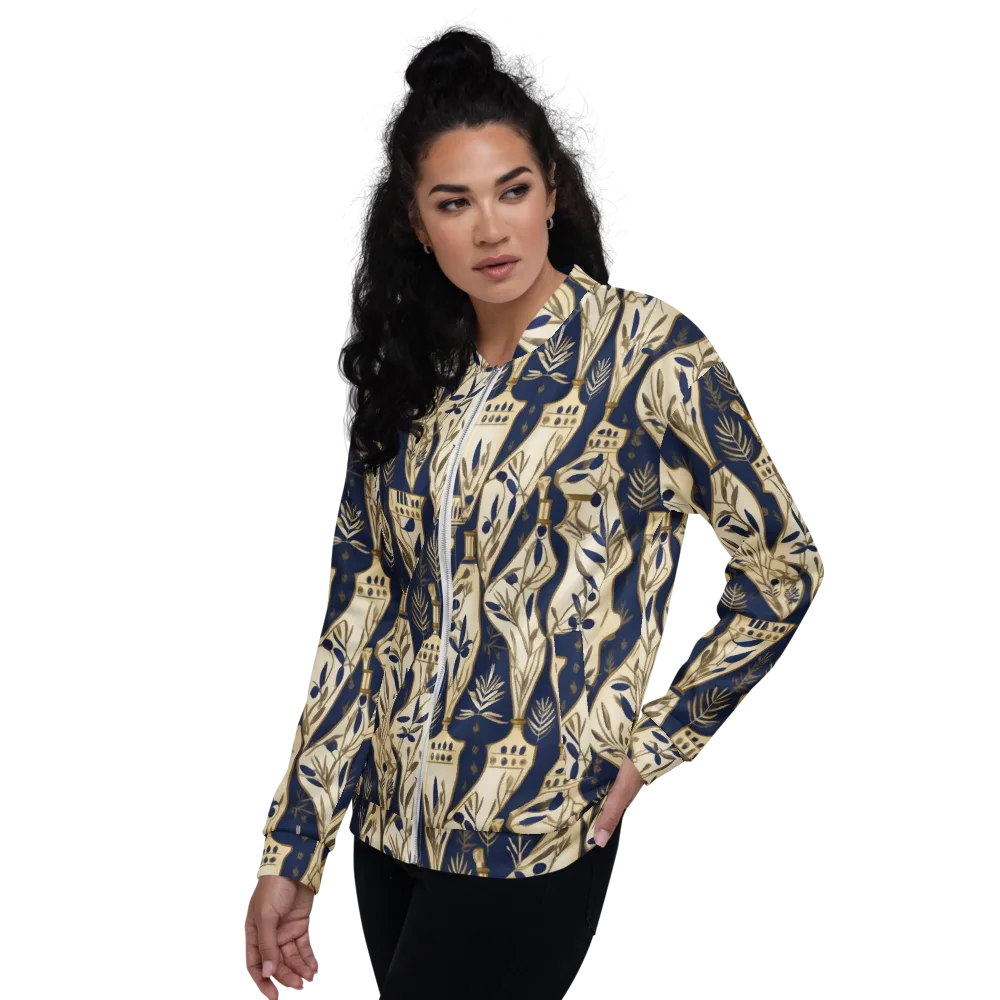 Navy Apothecary on Bomber Jacket — Left