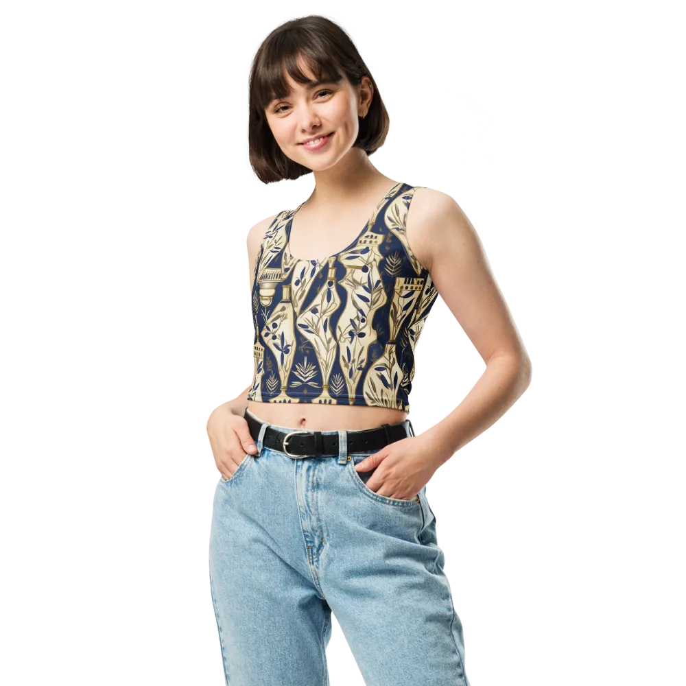 Navy Apothecary on Crop Top — Front