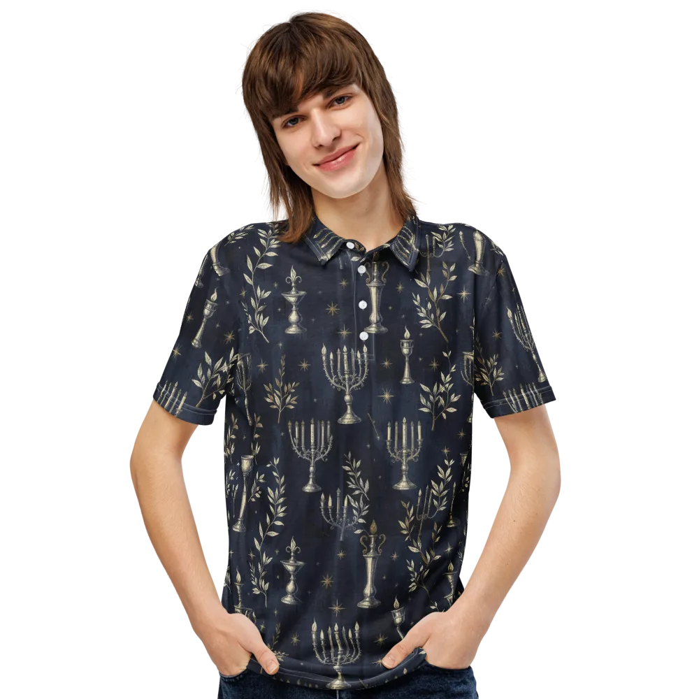Midnight Candelabra on Men's Slim Fit Polo Shirt — Front