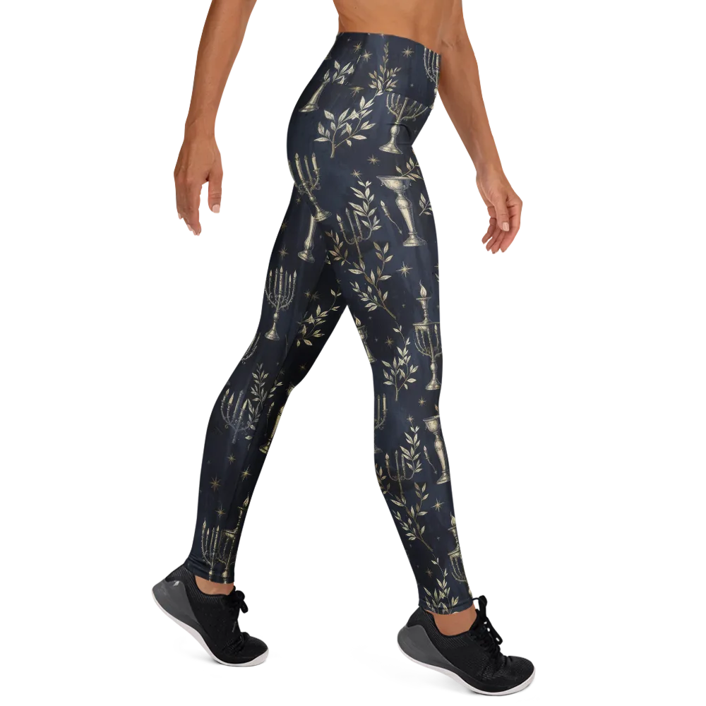 Midnight Candelabra on Yoga Leggings — Right