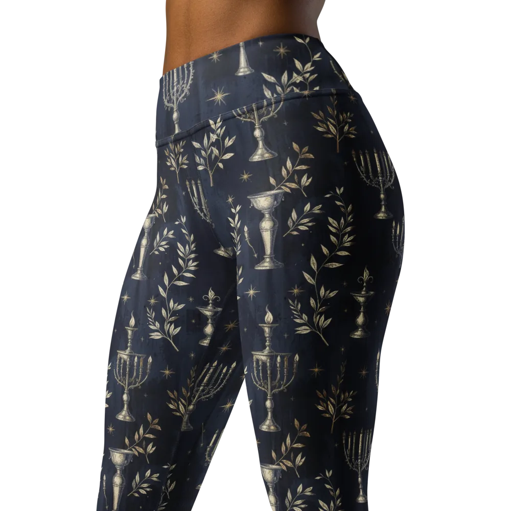 Midnight Candelabra on Yoga Leggings — Left Front