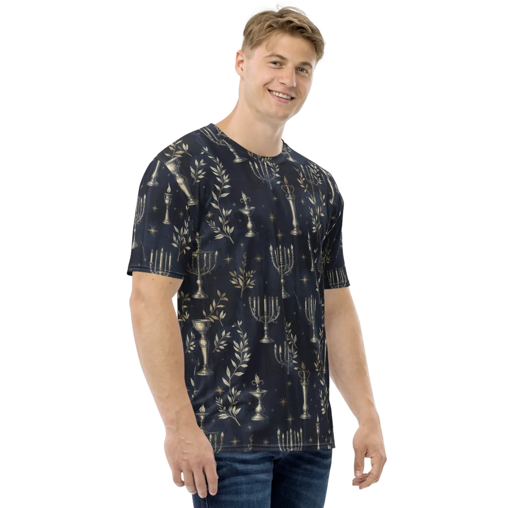 Midnight Candelabra on Men's Crew Neck T-Shirt — Right