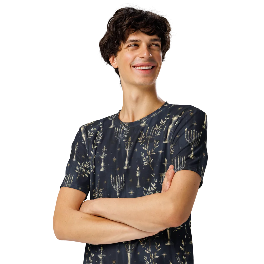Midnight Candelabra on Men's Crew Neck T-Shirt — Left Front