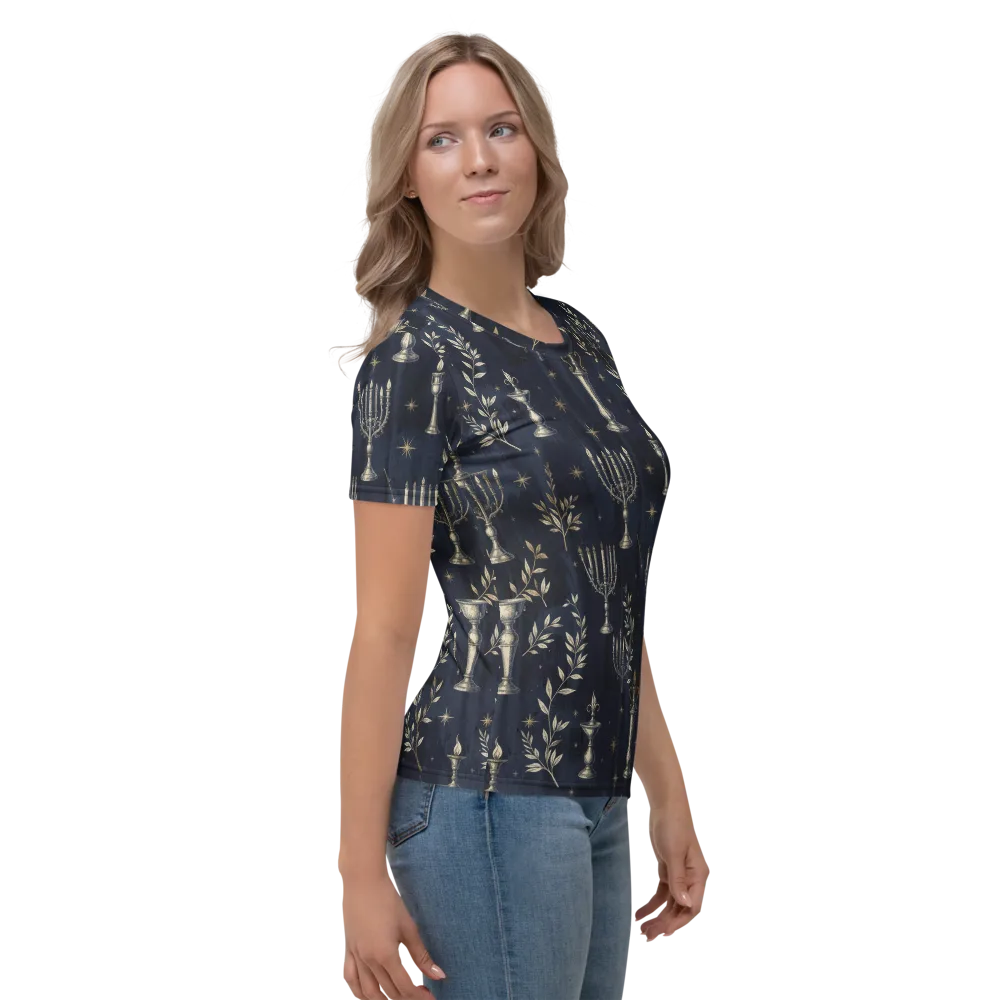Midnight Candelabra on Women's Crew Neck T-Shirt — Right