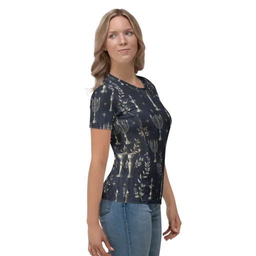 Midnight Candelabra on a Women's Crew Neck T-Shirt