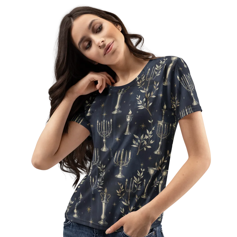 Midnight Candelabra on Women's Crew Neck T-Shirt — Left Front