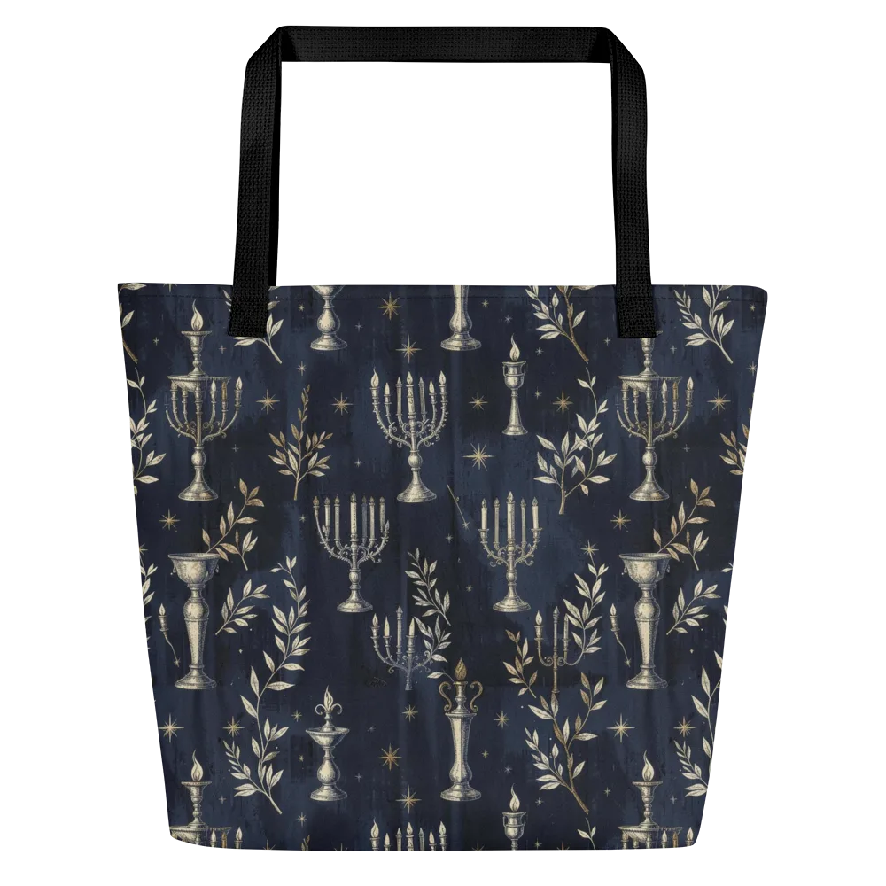 Midnight Candelabra on Large Tote Bag W/ Pocket — Front