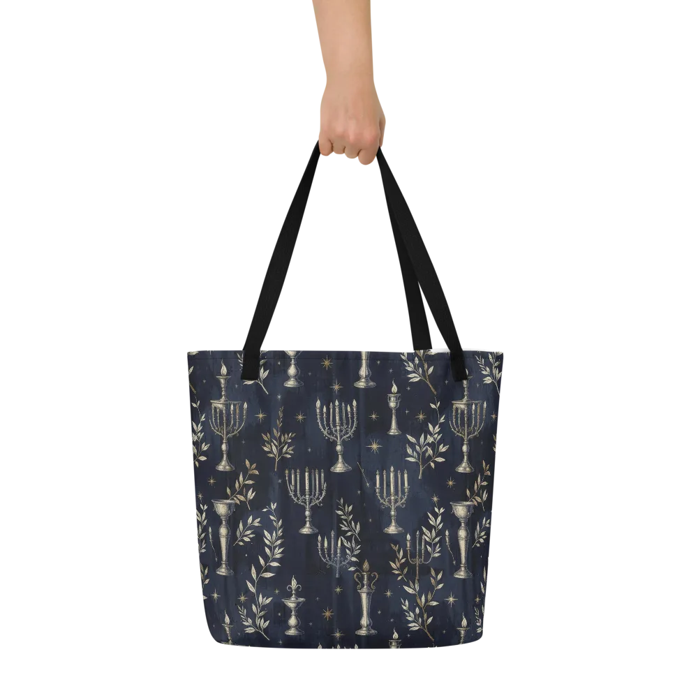 Midnight Candelabra on Large Tote Bag W/ Pocket — Front