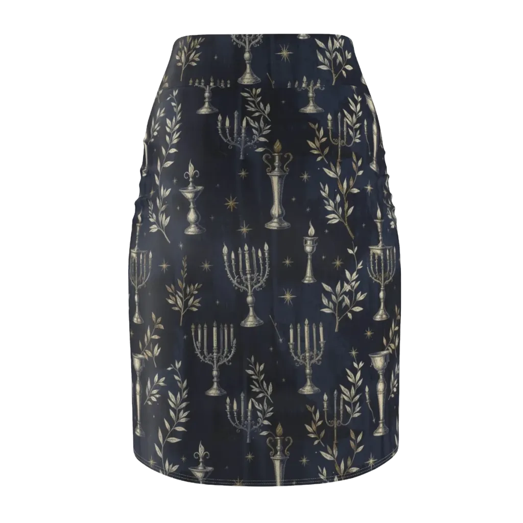Midnight Candelabra on Pencil Skirt — Back