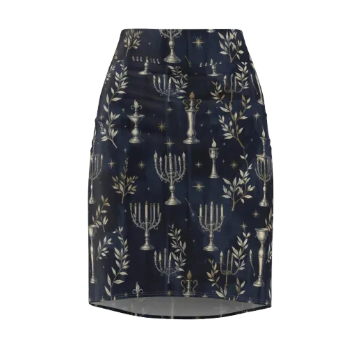 Midnight Candelabra on a Pencil Skirt