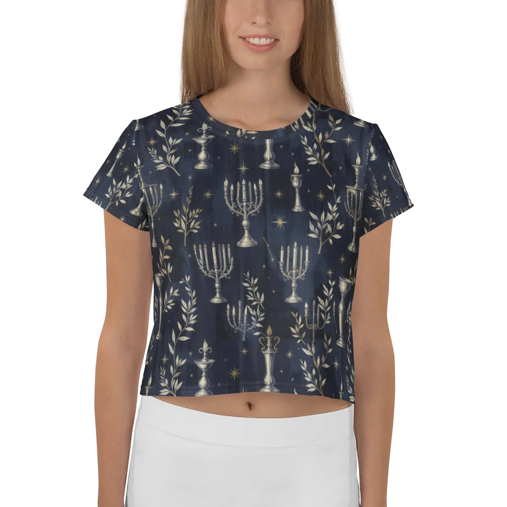 Midnight Candelabra on Crop Tee — Front